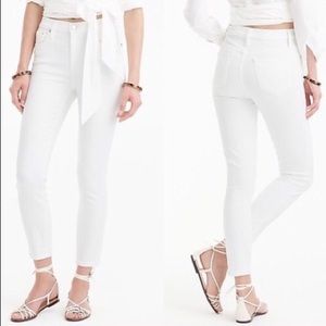 J Crew Lookout High Rise Skinny Crop White Jeans